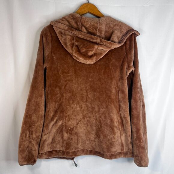 Gerry Brown Fuzzy Hooded Full Zip Sweater Jacket Zip Pockets Size Small - Picture 6 of 13